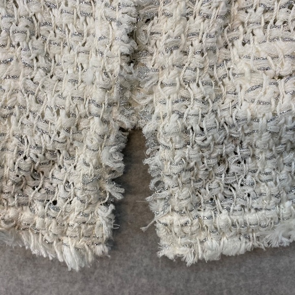 IRO Size 38 SHIRAZA Knit Jacket • White With Silver Accent • Gorgeous! - Picture 5 of 8
